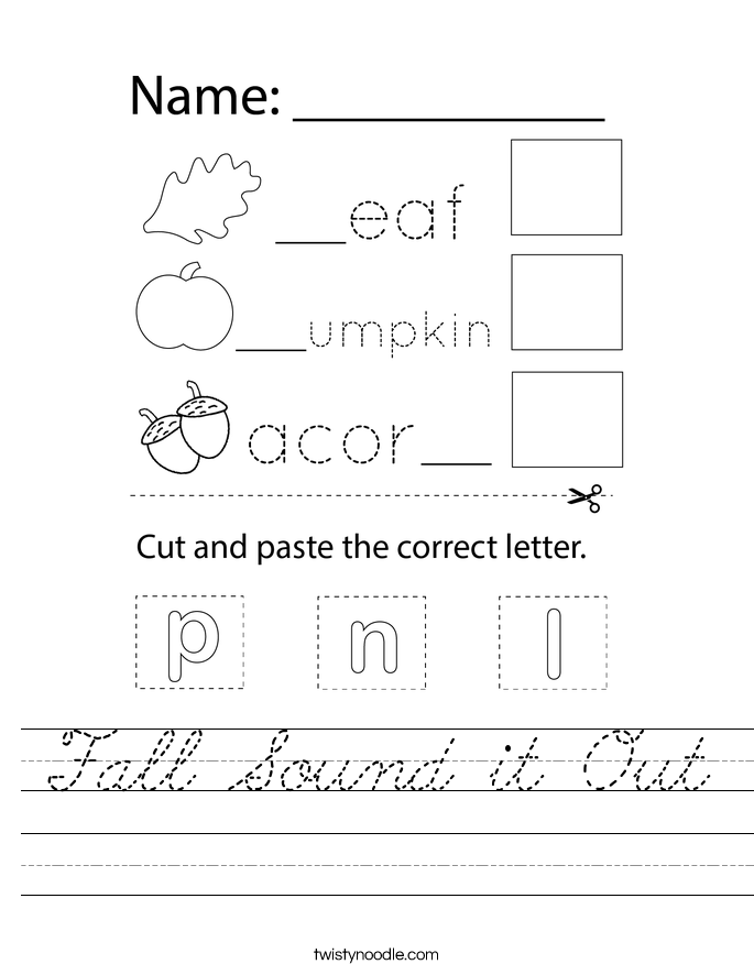 Fall Sound it Out Worksheet