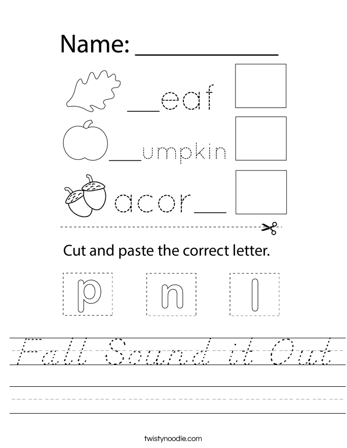 Fall Sound it Out Worksheet