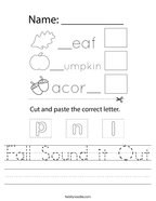 Fall Sound it Out Handwriting Sheet