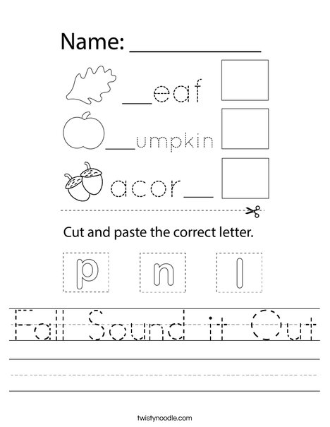 Fall Sound it Out Worksheet