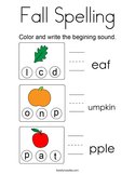 Fall Spelling Coloring Page