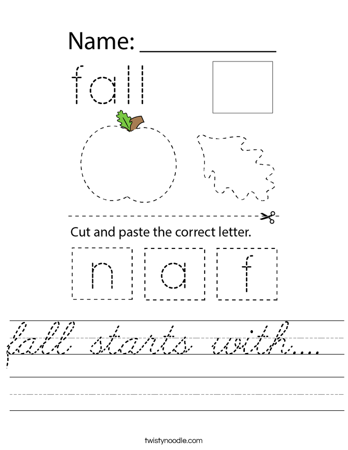 fall starts with.... Worksheet