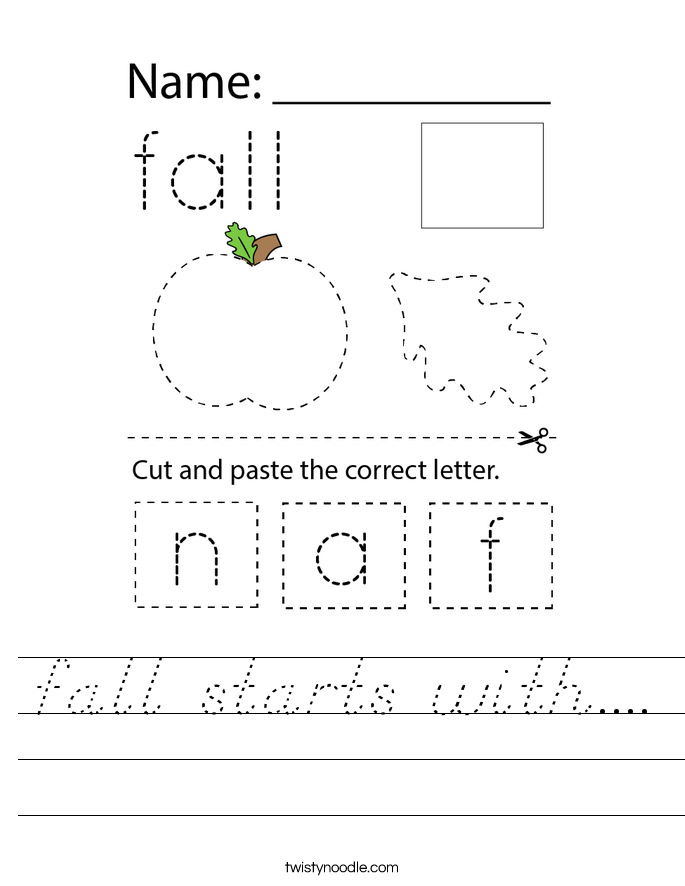 fall starts with.... Worksheet