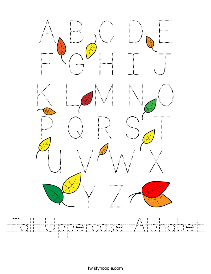 Fall Uppercase Alphabet Worksheet