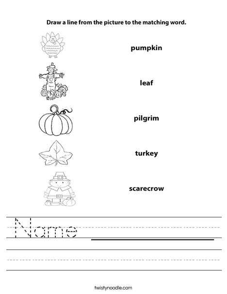 name worksheet twisty noodle