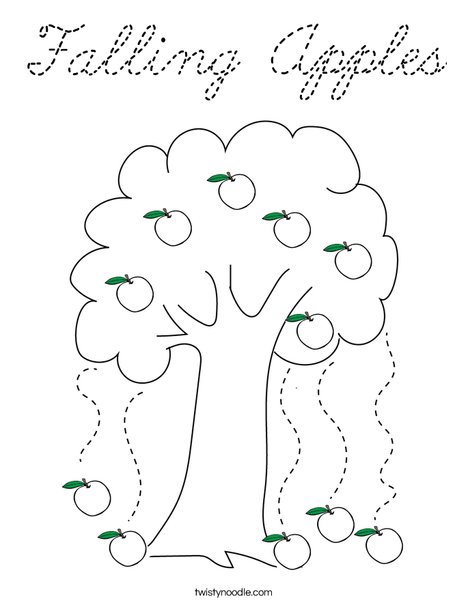Falling Apples Coloring Page