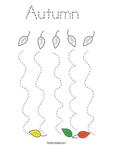 Falling Leaves Coloring Page