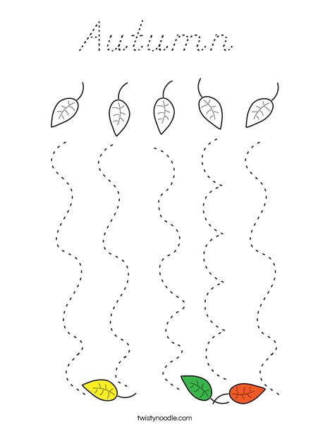 Falling Leaves Coloring Page