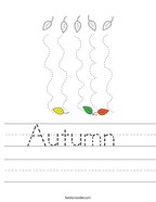 Autumn  Handwriting Sheet