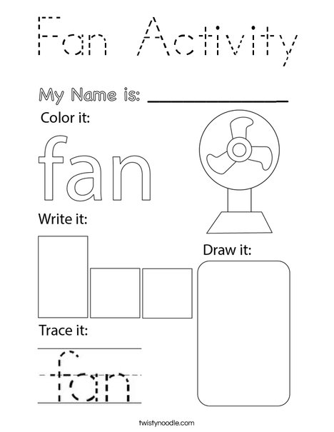 Fan Activity Coloring Page