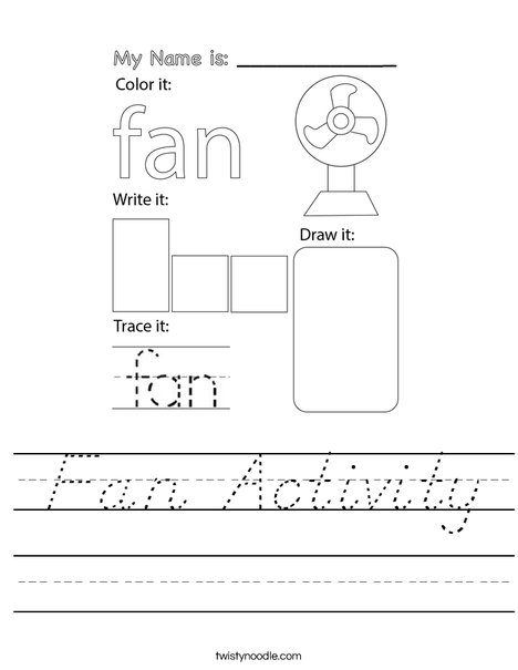 Fan Activity Worksheet
