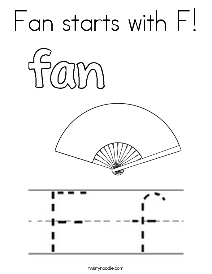 Fan starts with F! Coloring Page