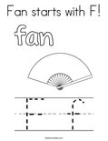 Fan starts with F! Coloring Page