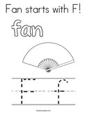 Fan starts with F Coloring Page