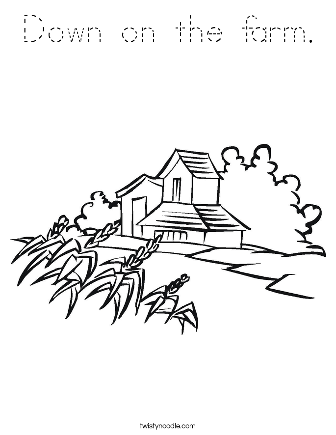 Down on the farm. Coloring Page