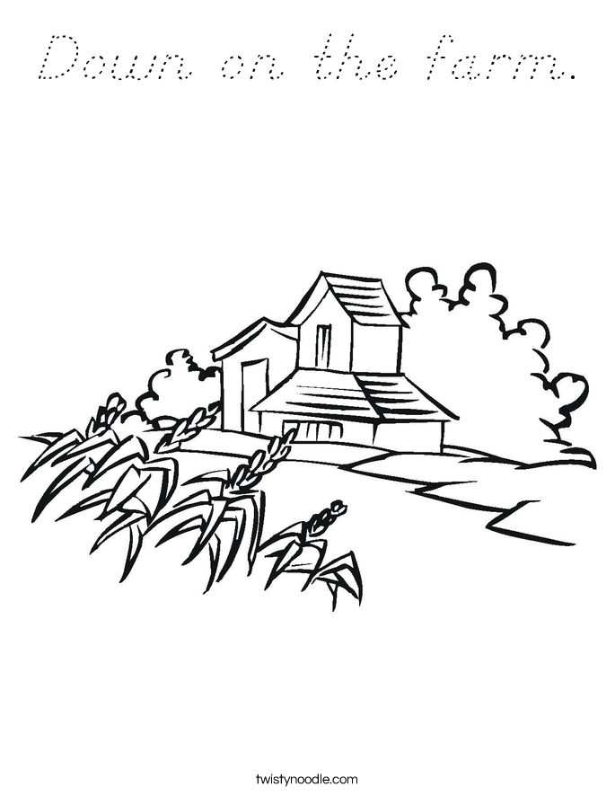 Down on the farm. Coloring Page