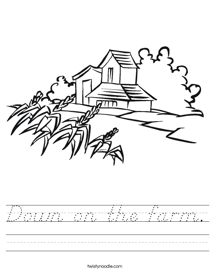 Down on the farm. Worksheet