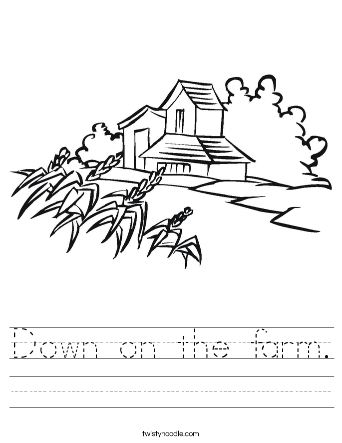 Down on the farm. Worksheet