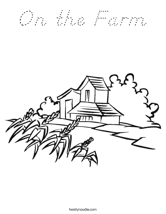 On the Farm Coloring Page