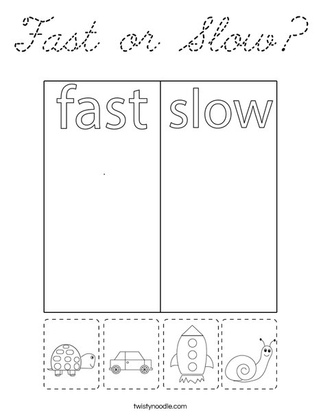 Fast or Slow? Coloring Page
