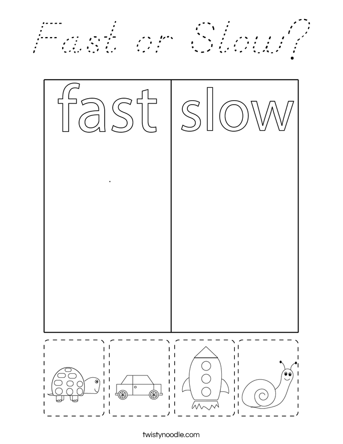 Fast or Slow? Coloring Page