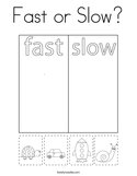 Fast or Slow Coloring Page