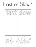 Fast or Slow Coloring Page