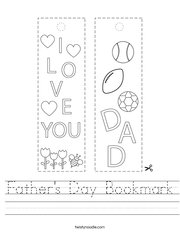 Father's Day Bookmark Handwriting Sheet