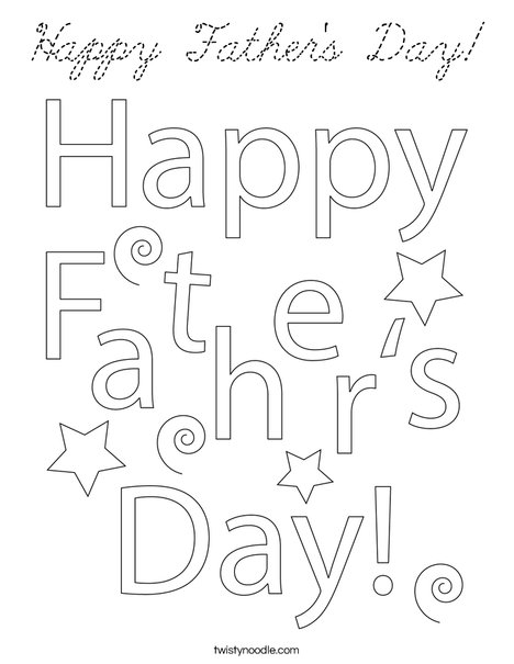 Father's Day Gift Tag Coloring Page