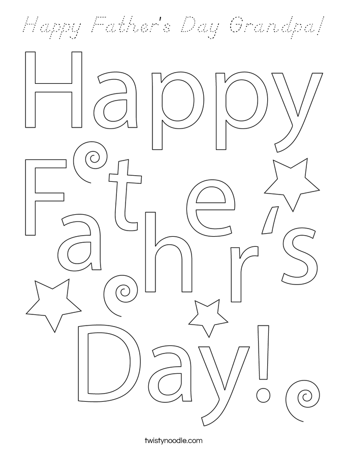 Happy Father's Day Grandpa! Coloring Page