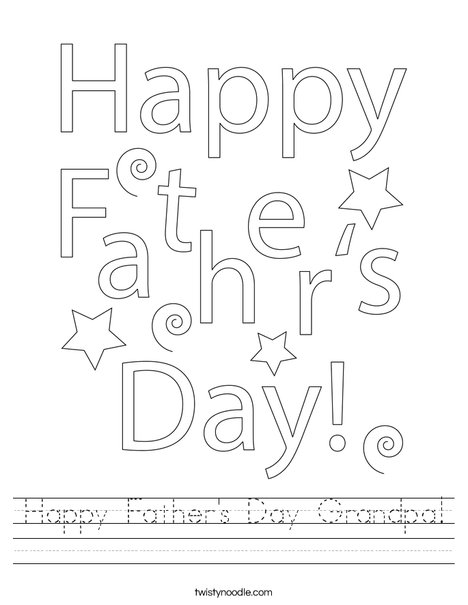 Happy Father's Day Grandpa Worksheet - Twisty Noodle