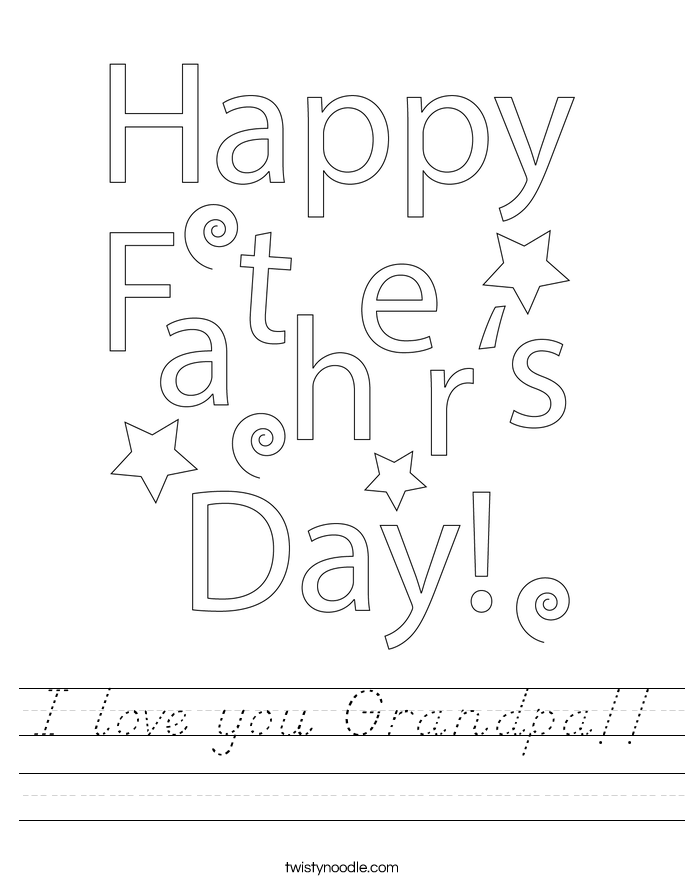 I love you Grandpa!! Worksheet