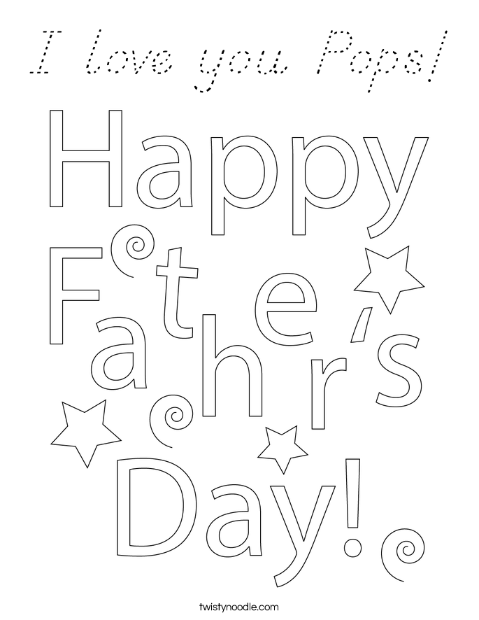 I love you Pops! Coloring Page