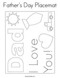 Father's Day Placemat Coloring Page