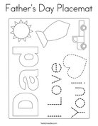 Father's Day Placemat Coloring Page