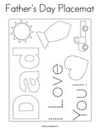 Father's Day Placemat Coloring Page