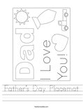 Father's Day Placemat Worksheet