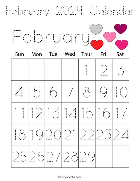 February 2023 Calendar Coloring Page