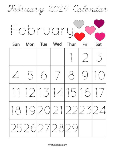 February 2023 Calendar Coloring Page