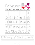 February 2025 Calendar Worksheet