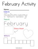 February Activity Coloring Page