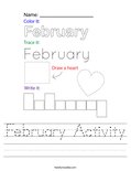 February Activity Worksheet