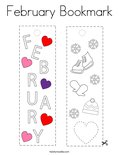 February Bookmark Coloring Page