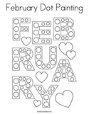 February Dot Painting Coloring Page