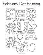 February Dot Painting Coloring Page