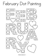 February Dot Painting Coloring Page