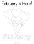 February is Here! Coloring Page