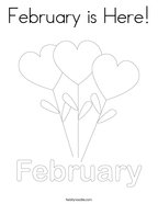February is Here Coloring Page