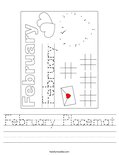 February Placemat Worksheet