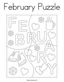 February Puzzle Coloring Page